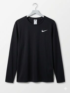 Nike Black Crewneck Sweatshirt with White Swoosh